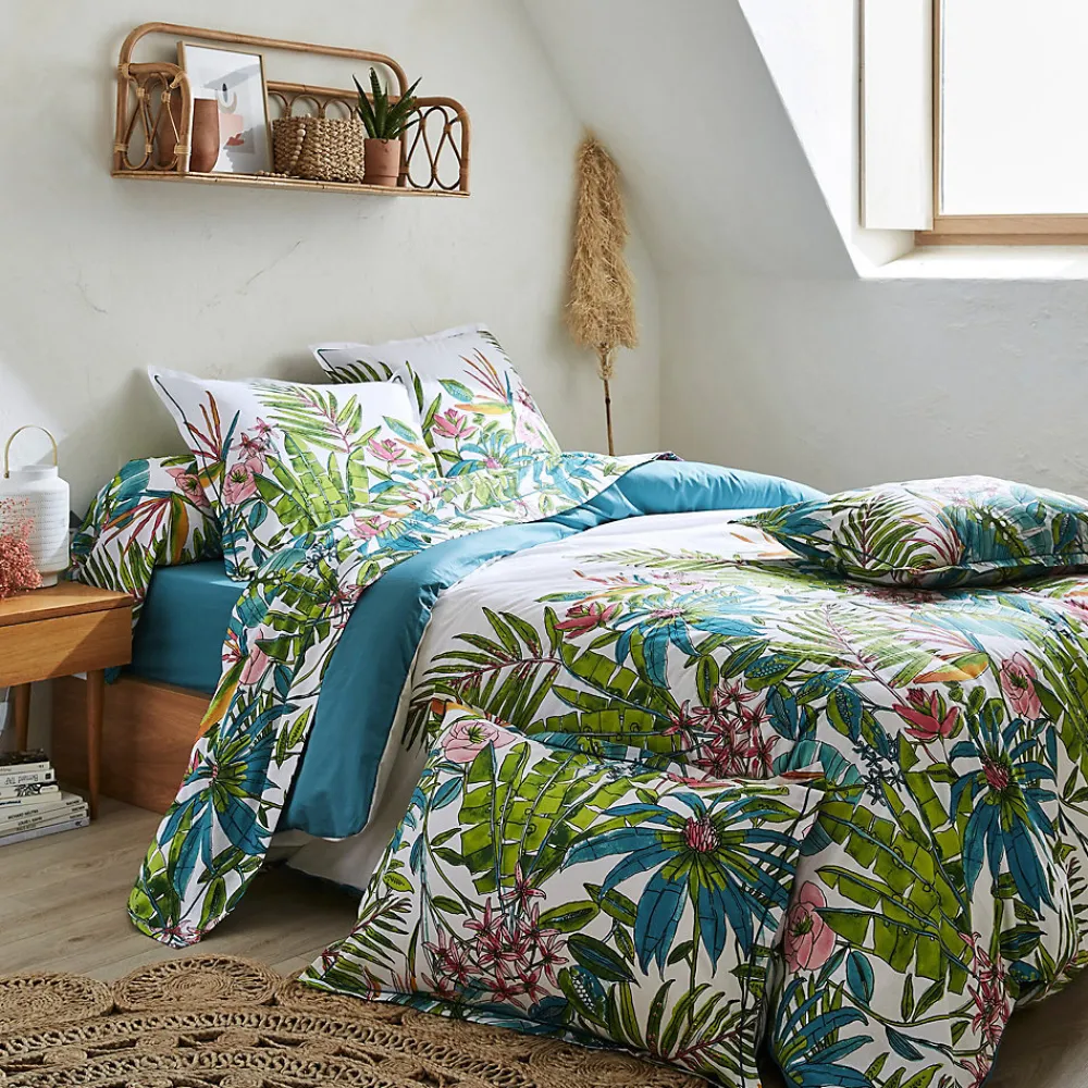 Housse de couette 260x240 cm coton SUMATRA bleu Paon>Linnea Best