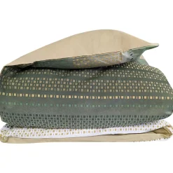 Housse de couette 260x240 cm coton NIAGARA vert Kaki>Linnea Outlet