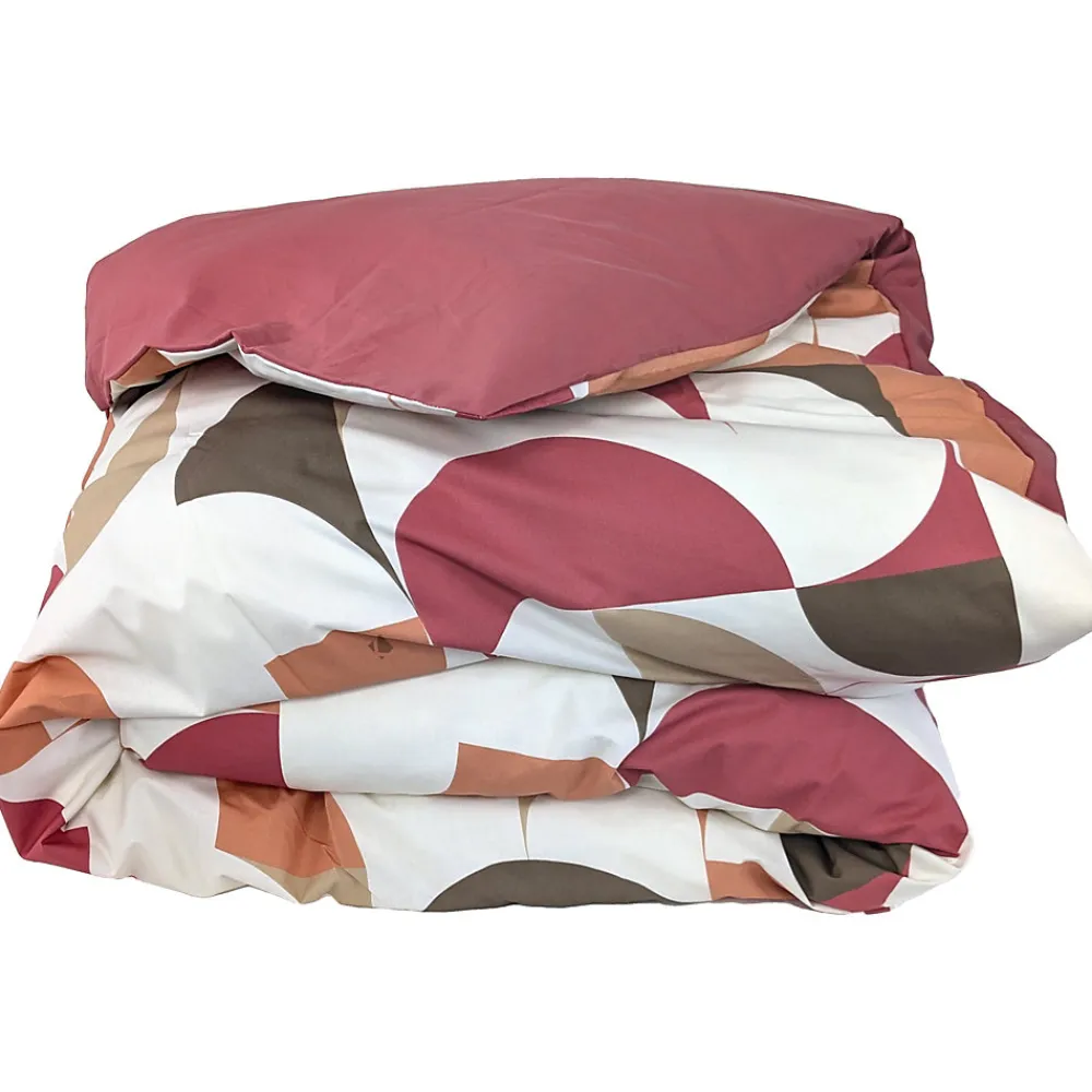 Housse de couette 260x240 cm en 100% percale MODULO blanc acajou>Linnea