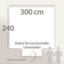 Housse de couette 300x240 cm en 100% percale MODULO blanc acajou><noscript><img width=