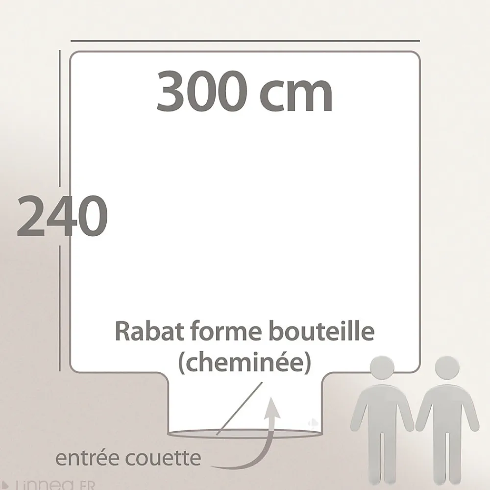 Housse de couette 300x240 cm en 100% percale MODULO blanc acajou>Linnea Sale