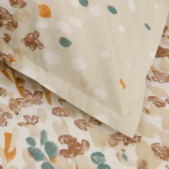Housse de couette 140x200 cm en coton ÉVASION pêche écru><noscript><img width=