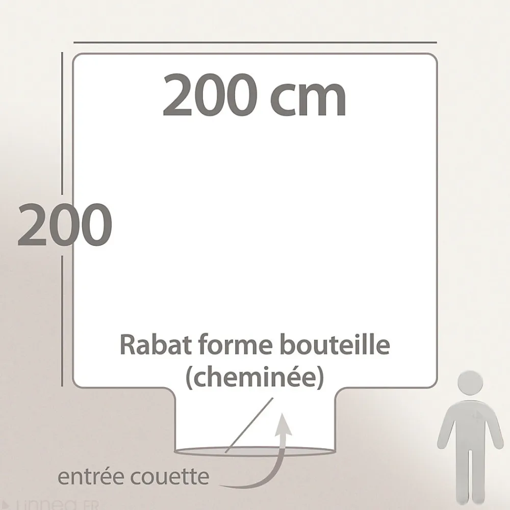 Housse de couette 200x200 cm en 100% percale MODULO blanc acajou>Linnea Outlet