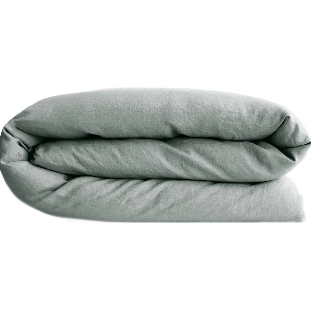 Housse de couette 260X240 cm lin lavé SONATE vert Lichen>Linnea Hot