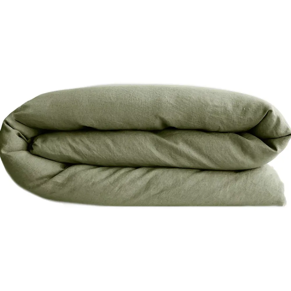 Linnea Housse de couette 140x200 cm lit simple lin lavé SONATE vert Sauge* Housse De Couette
