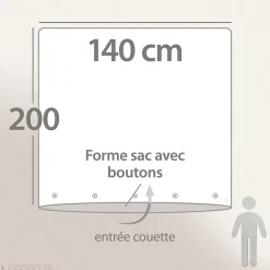 Linnea Housse de couette 140x200 cm lit simple lin lavé SONATE vert Sauge* Housse De Couette
