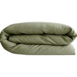 Housse de couette 260X240 cm lit queen size lin lavé SONATE vert Sauge>Linnea New