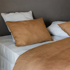 Linnea Housse de couette 260X240 cm lit lin lavé SONATE marron Cognac* Housse De Couette