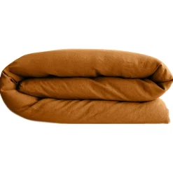 Housse de couette 260X240 cm lin lavé SONATE orange Terre cuite>Linnea Best