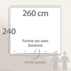 Housse de couette 260x240 cm mousseline de coton MILOS vert mousse><noscript><img width=