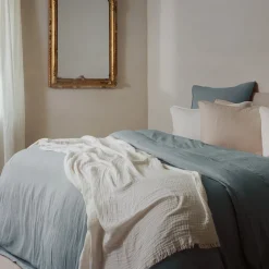 Linnea Housse de couette 260x240 cm mousseline de coton MILOS vert lichen* Housse De Couette