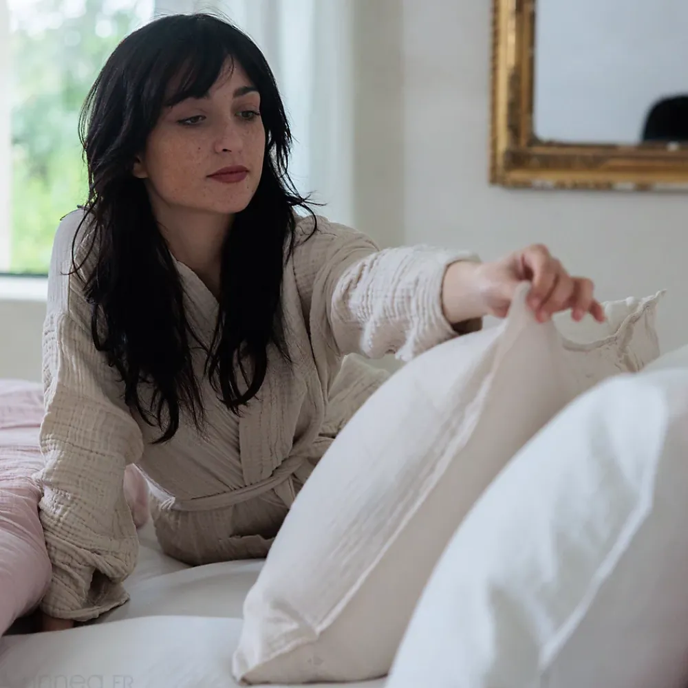 Linnea Housse de couette 240x220 cm mousseline de coton MILOS gris cendre* Housse De Couette