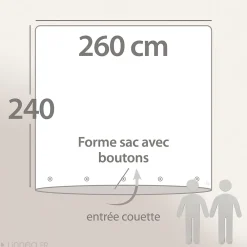Linnea Housse de couette 260x240 cm mousseline de coton MILOS gris cendre* Housse De Couette