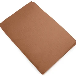 Housse de couette 240x220 cm mousseline de coton MILOS marron cognac>Linnea Outlet