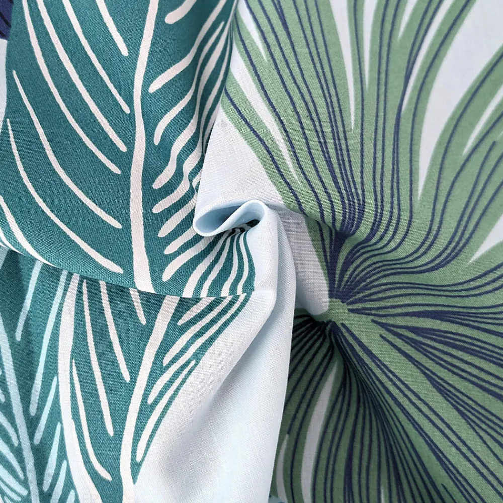 Linnea Housse de couette 300x240 cm percale de coton MOOREA PACIFIC bleu/vert* Housse De Couette