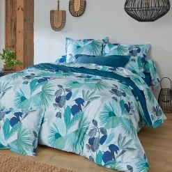 Linnea Housse de couette 300x240 cm percale de coton MOOREA PACIFIC bleu/vert* Housse De Couette