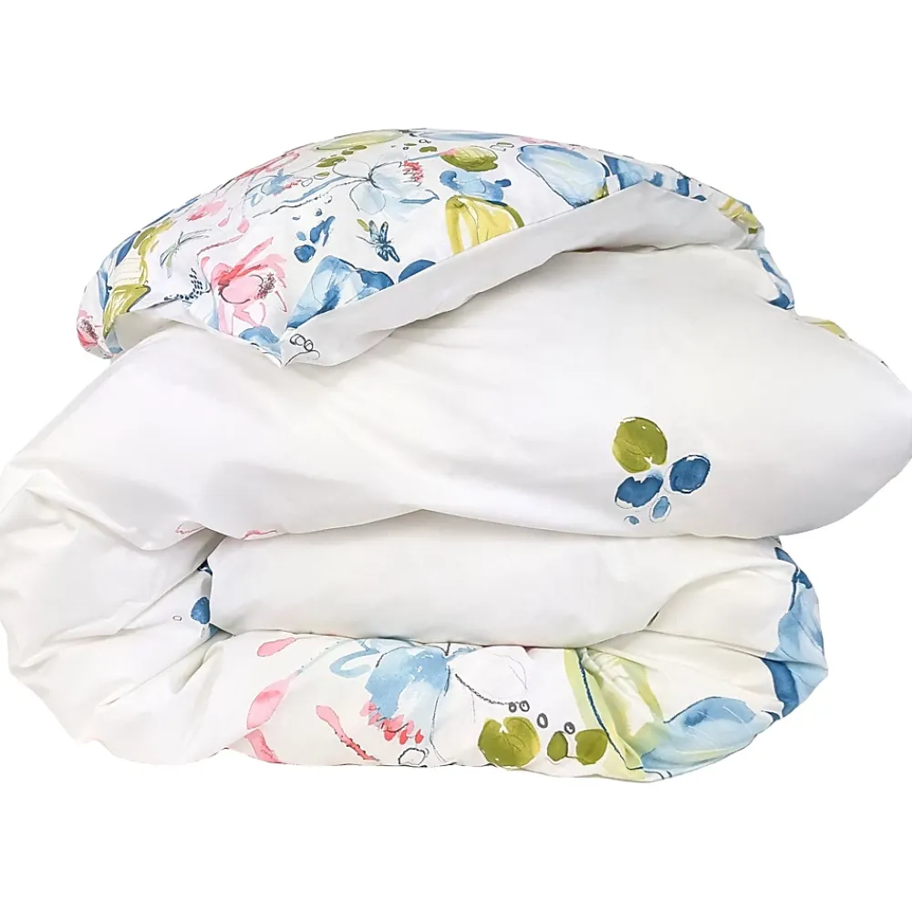 Linnea Housse de couette 200x200 cm percale coton NENUPHAR aqua* Housse De Couette