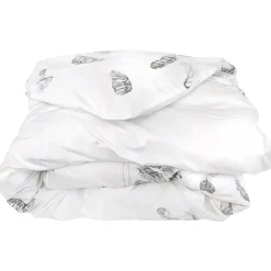 Housse de couette 260x240 cm Percale pur coton PLUMES>Linnea