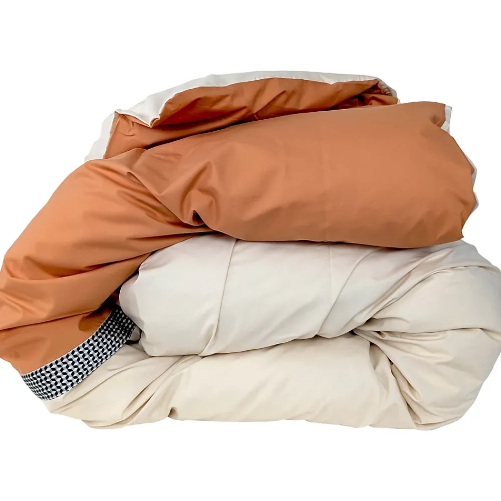 Linnea Housse de couette 280x240 cm percale coton MACASSAR Cognac* Housse De Couette