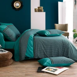 Housse de couette 260x240 cm percale de coton GUSTAV vert Emeraude>Linnea Sale