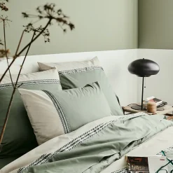 Linnea Housse de couette 140x200 cm percale coton NOA vert Kaki* Housse De Couette