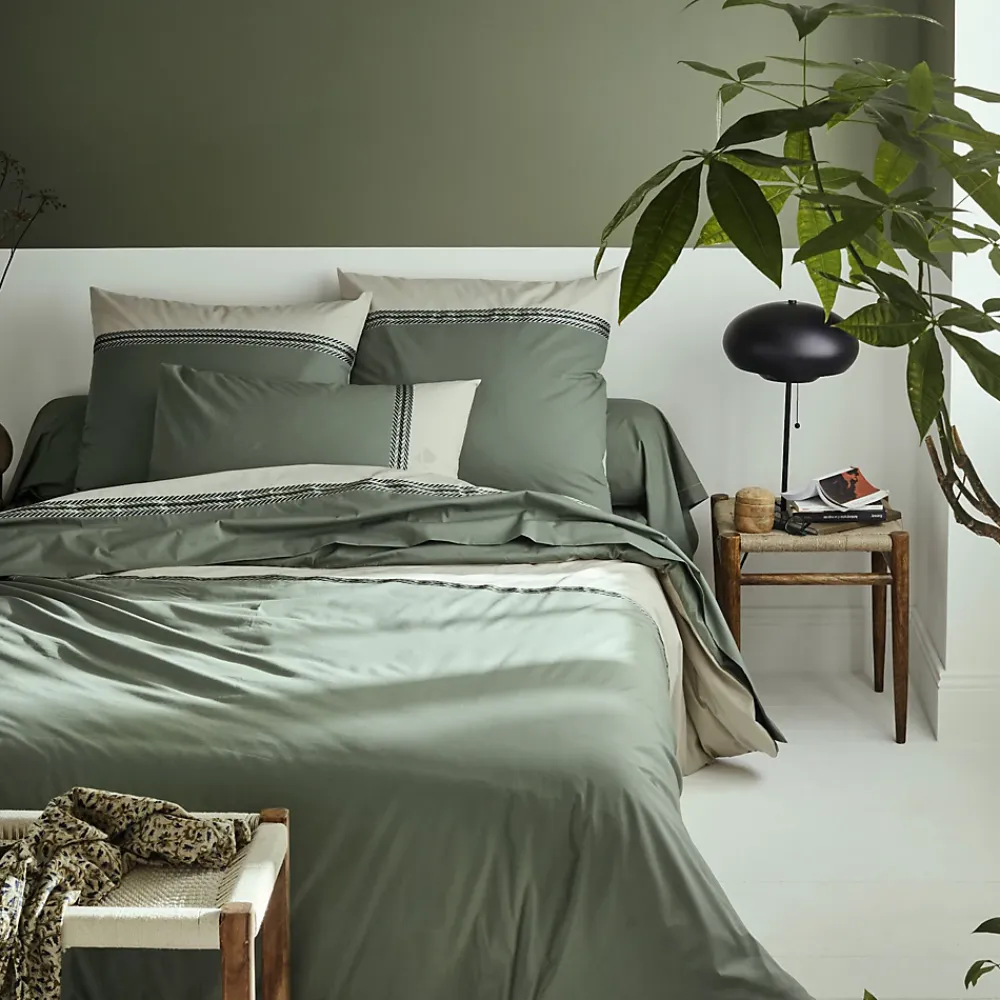 Linnea Housse de couette 200x200 cm percale coton NOA vert Kaki* Housse De Couette