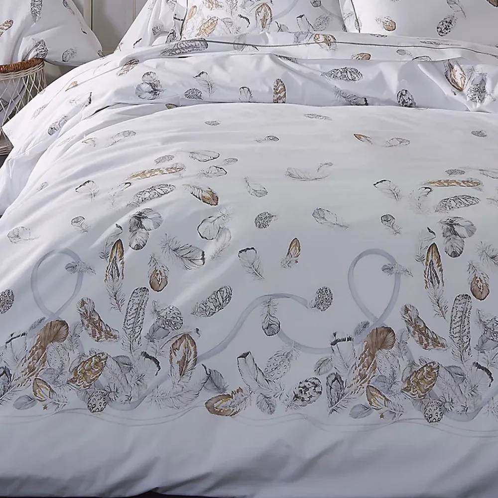 Linnea Housse de couette 300x240 cm Percale pur coton PLUMES* Housse De Couette