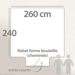 Housse de couette 260x240 cm percale coton CASCADE vert sauge><noscript><img width=