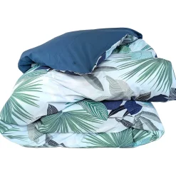 Linnea Housse de couette 200x200 cm percale de coton MOOREA PACIFIC bleu/vert* Housse De Couette