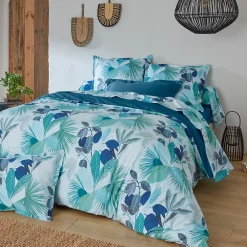 Linnea Housse de couette 200x200 cm percale de coton MOOREA PACIFIC bleu/vert* Housse De Couette