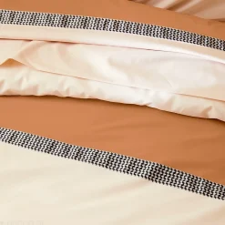 Linnea Housse de couette 260x240 cm percale coton MACASSAR Cognac* Housse De Couette
