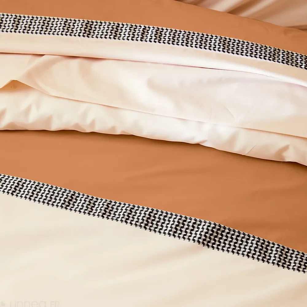 Linnea Housse de couette 260x240 cm percale coton MACASSAR Cognac* Housse De Couette