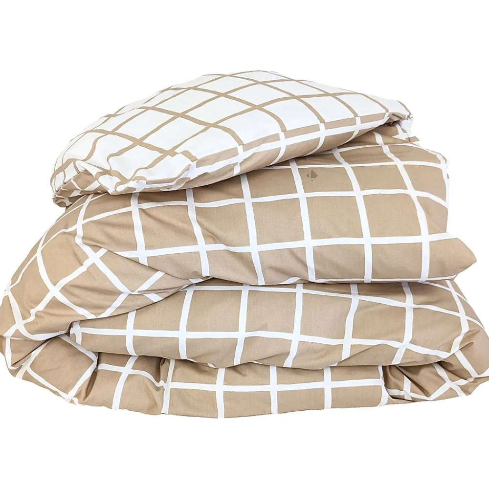Housse de couette 200x200 cm percale coton DDM MAX Beige>Linnea
