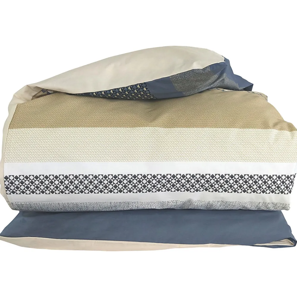 Housse de couette 140x200 cm percale coton MARLOW acier>Linnea Hot