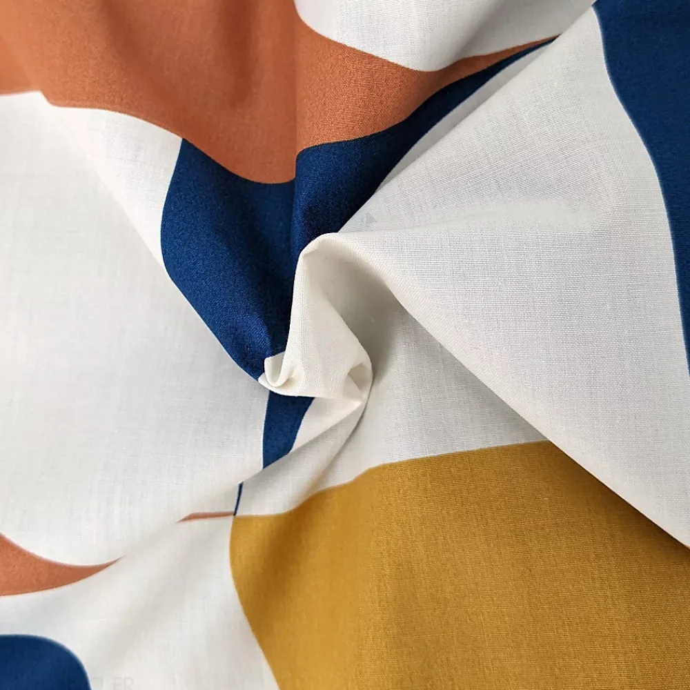 Linnea Housse de couette 260x240 cm percale de coton MODULO bleu cobalt* Housse De Couette