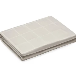 Linnea Housse de couette 280x240 cm satin CONCERTO carreaux beige Lin* Housse De Couette