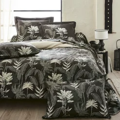 Linnea Housse de couette 200x200 cm satin de coton CAYENNE noir Ebène* Housse De Couette