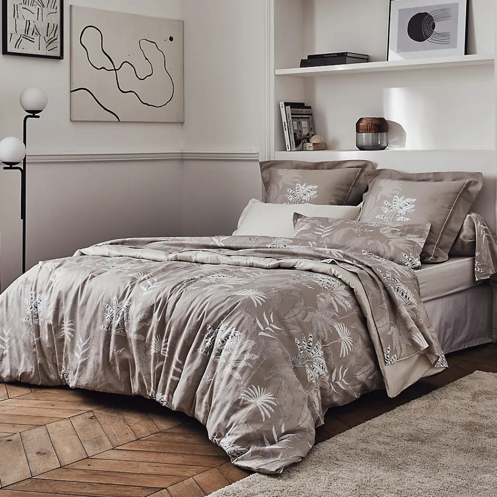 Housse de couette 240x220 cm satin de coton CAYENNE beige ficelle>Linnea Outlet