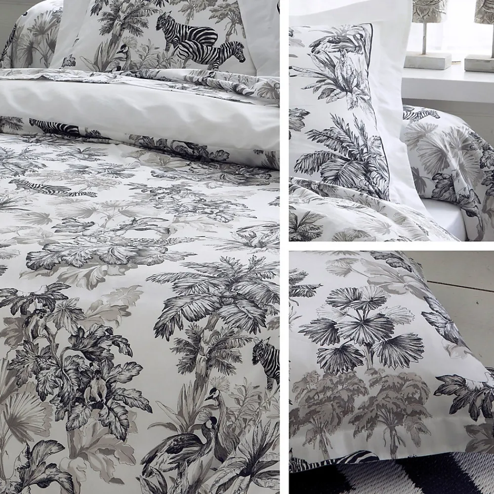 Housse de couette 140x200 cm satin de coton SAVANE blanc>Linnea Discount