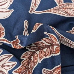 Linnea Housse de couette 260x240 cm satin de coton BOTANIC bleu Nuit* Housse De Couette