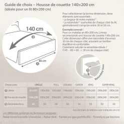 Linnea Housse de couette 140x200 cm satin de coton ENZO bleu* Housse De Couette