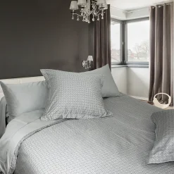 Linnea Housse de couette 240x220 cm Satin de coton ETOILE Gris clair* Housse De Couette