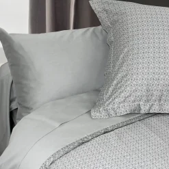 Linnea Housse de couette 240x220 cm Satin de coton ETOILE Gris clair* Housse De Couette