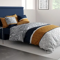 Atelier Du Coton Housse de couette 260x240 Dakota + 2 taies coton 57 fils* Housse De Couette