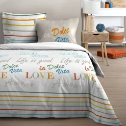 Housse de couette 260x240 DOLCE VITA + 2 taies coton 57 fils>STOF Hot