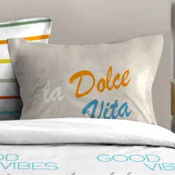 Housse de couette 260x240 DOLCE VITA + 2 taies coton 57 fils>STOF Hot