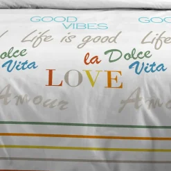 Housse de couette 260x240 DOLCE VITA + 2 taies coton 57 fils><noscript><img width=