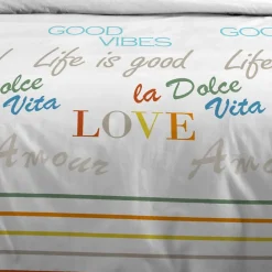 STOF Housse de couette 240x220 DOLCE VITA + 2 taies coton 57 fils* Housse De Couette