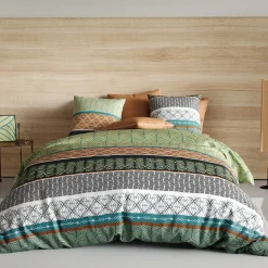 Atelier Du Coton Housse de couette 260x240 Echo + 2 taies coton 57 fils* Housse De Couette