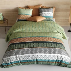 Atelier Du Coton Housse de couette 260x240 Echo + 2 taies coton 57 fils* Housse De Couette